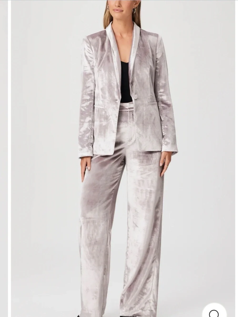 PAIGE Velvet Blazer in Light Pewter - Picture 3 of 10